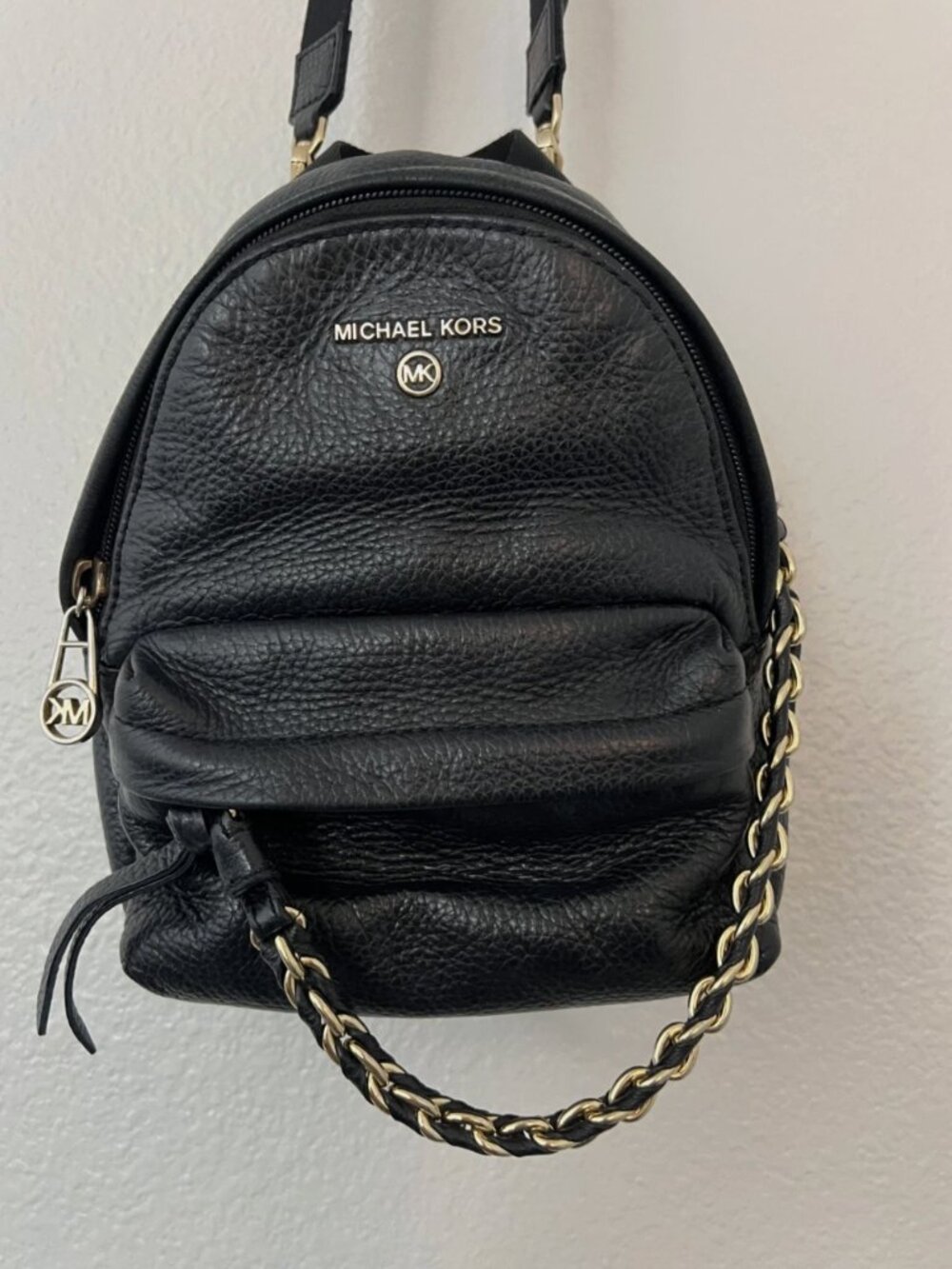 Michael kors Extra Small black backpack with chain
